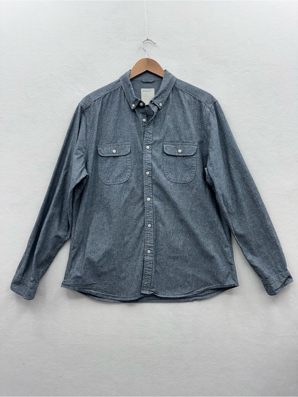 Life After Denim Mens XL Charcoal Chambray Long Sleeve Shirt